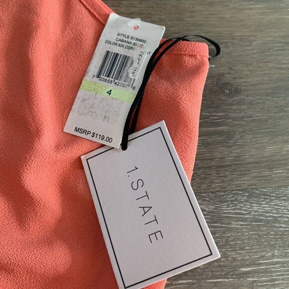 1. State ruffle trim coral colored sleeveless dress sz 4 small - Picture 12 of 12